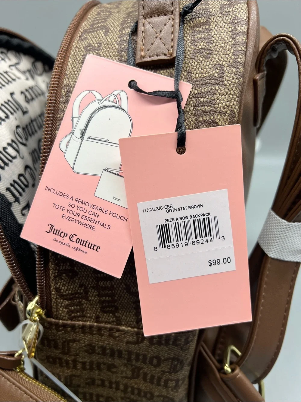 Juicy couture peek a bow backpack